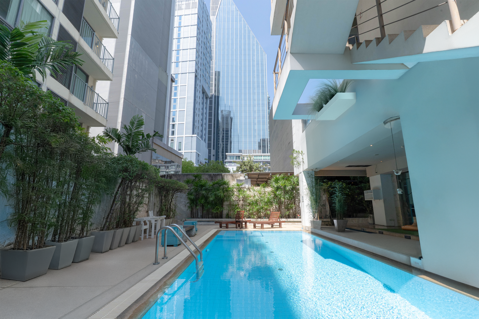 Swimming pool in new hotel sukhumvit